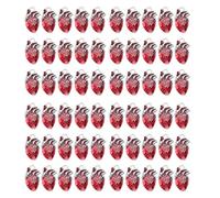 Ohewiiuk 60 Piezas de Dijes de CorazóN, Dijes AnatóMicos de AleacióN A Granel, Metal Esmaltado Rojo, Plata, GóTico, 3D, Corazones de ÓRganos, Dijes de Halloween