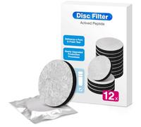 OHFAMO 12 Filtros de Agua MicroDisc, Compatibles con Botellas Filtrantes Brita Fill&Go, Discos Filtrantes Envasados Individualmente, Reducen Cloro, Micropartículas, Sabores y Olores Indeseados