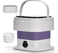 OHFAMO Mini lavadora plegable portátil - 10 l lavadora plegable con función centrifugado, pantalla táctil y 3 modos de lavado, lavadora portátil de camping para viajes, estudiantes, autocaravana