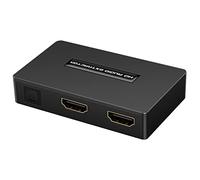 ohfruit Extractor de audio HDMI 4K, HDMI a HDMI audio óptico estéreo de 3,5 mm, convertidor de audio HDMI con cable HDMI a Toslink SPDIF AUX salida compatible con HDCP1.4, color negro