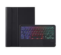 ohfruit Funda para teclado inalámbrica retroiluminada compatible con Bluetooth con teclado táctil de larga duración de la batería fina de larga duración, negro