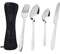 ohfruit Juego de cubiertos de viaje, bolsa de vajilla portátil, almacenamiento de vajilla para acampar al aire libre, solo bolsa de cubiertos (cubiertos no incluidos) Trabajo almuerzo viaje al aire