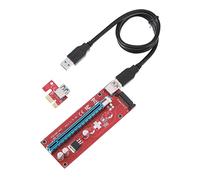 ohfruit Ver 007S PCI-E Riser Card - Tarjeta de alimentación estable antiinterferencias de velocidad rápida, protección PCI-E 1X a 16X SATA Extender Riser Adapter Card para tarjeta gráfica Azul