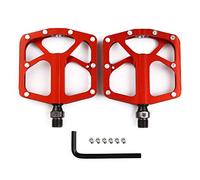 OhhGo 1 par de Pedales de Bicicleta de Carretera de Aluminio con rodamiento Sellado 9/16 (Rojo)