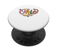 Ohio Butterfly Script Cute Girl State Pride, Women & Kids PopSockets PopGrip Adhesivo