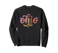 Ohio Floral Script Colorful State Pride Design, Womens Kids Sudadera
