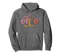 Ohio Floral Script Colorful State Pride Design, Womens Kids Sudadera con Capucha