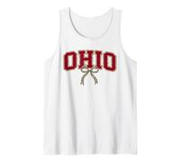 Ohio Leopard Bow Girl State Pride Trendy Design Camiseta sin Mangas