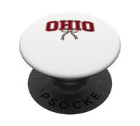 Ohio Leopard Bow Girl State Pride Trendy Design PopSockets PopGrip Adhesivo