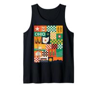 Ohio Patchwork Quilt Modern Midwest Pride Vintage Inspired Camiseta sin Mangas