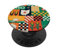 Ohio Patchwork Quilt Modern Midwest Pride Vintage Inspired PopSockets PopGrip Adhesivo