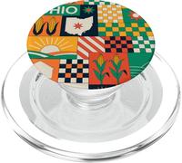 Ohio Patchwork Quilt Modern Midwest Pride Vintage Inspired PopSockets PopGrip para MagSafe