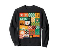 Ohio Patchwork Quilt Modern Midwest Pride Vintage Inspired Sudadera