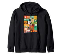 Ohio Patchwork Quilt Modern Midwest Pride Vintage Inspired Sudadera con Capucha