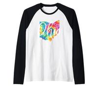 Ohio Tie Dye Vintage Inspired Classic Camiseta Manga Raglan
