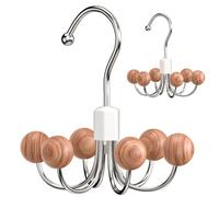 OHIYO Paquete de 2 perchas giratorias de 360° con 6 bolas de cedro, organizador de armario para sujetadores, bufandas, cinturones, bolsos y accesorios de almacenamiento