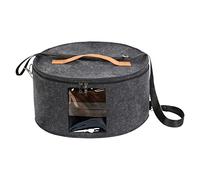 Ohiyoo Caja de almacenamiento redonda para sombreros con tapa, 16'' x 8'' plegable para viajes, sombreros de viaje para hombres y mujeres, contenedor de almacenamiento de juguetes de peluche con tapa