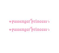 Ohleats 2 calcomanías de princesa de pasajero, divertidas calcomanías de vinilo para espejo retrovisor de coche, para mujeres y niñas, accesorios de automóvil (rosa, 6.5 pulgadas)