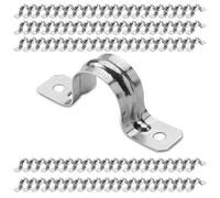 OhLectric Correa de soporte de tubería - Correa de tubo de acero con 2 agujeros - Soporte en U resistente de 1/2 pulgada - Clip de tubo de tensión recubierto de zinc - Abrazadera de tubo para