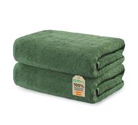 Ôhm Toallas de Lavabo 50x100 cm 100% Algodón 500 g/m² - Toallas de Mano para Baño - Alta Absorción y Suavidad, Verde Pino- Oeko-Tex - Pack 2 Unidades