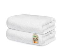 Ôhm Toallas de Lavabo 50x100 cm 100% Algodón 500 g/m² - Toallas de Mano para Baño - Alta Absorción y Suavidad, Blanco- Oeko-Tex - Pack 2 Unidades