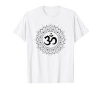 Ohm y Mandala AUM Om Meditación hindú Camiseta gráfica económica, Hombre, Blanco, L