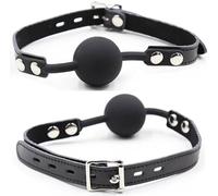 OhMama Mordaza Fetish de silicona con correa de piel