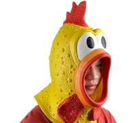 OHMAPAO Máscara de gallo grito de pollo para Halloween, transpirable, visión de campo amplia, disfraz de animal de látex de cabeza completa con ojos grandes y boca abierta, divertidos accesorios de