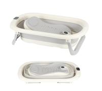 OHMG - Bañera infantil plegable con tumbona de baño para bebe y termómetro integrada, bañera infantil con asiento de baño para bebe, bañera de bebé en pie, regalo de nacimiento niña y niño