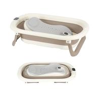 OHMG - Bañera infantil plegable con tumbona de baño para bebe y termómetro integrada, bañera infantil con asiento de baño para bebe, bañera de bebé en pie, regalo de nacimiento niña y niño
