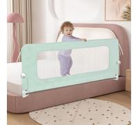 OHMG - Barrera para cama infantil, 180 x 73 - 86 cm, XL, seguridad plegable y portátil, marco de metal anticaída, barreras de cama, atadas con cinturones de seguridad, protección para caídas de bebé