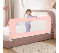 OHMG - Barrera para cama infantil, 200 x 73 - 86 cm, XXL, seguridad plegable y portátil, marco de metal anticaída, barreras de cama, atadas con cinturones de seguridad, protección para caídas de bebé