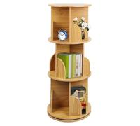 OHMG - Biblioteca giratoria de 3 & 4 niveles en MDF, estantería infantil, estante de suelo, columna, mueble de almacenamiento para salón, oficina, dormitorio infantil (madera - 40 x 40 x 97 cm)