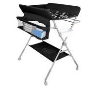 OHMG Cambiador Plegable con Cesta y Estantes,Mueble Cambiador Bebe Plegable y Portátil,Cambiador con 4 Ruedas,Ajuste de Altura,Cambiador para Bebé Plegable y Portátil,Tela Oxford