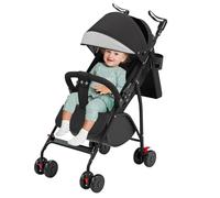 OHMG Cochecito de paseo ligero y compacto, cómodo, cochecito deportivo para niños, plegable, 25 kg, cierre una mano, UPF 50+, mosquiteras, cinturones de seguridad de 5 puntos