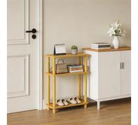 OHMG - Consola de muebles, mesa de consola fina de madera, mesa de presentación, mesa de entrada, punta de sofá, mesa auxiliar, para pasillo, entrada, salón, natural, nuez: 1