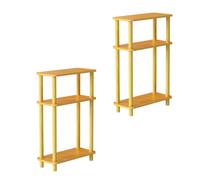 OHMG - Consola de muebles, mesa de consola fina de madera, mesa de presentación, mesa de entrada, punta de sofá, mesa auxiliar, para pasillo, entrada, salón, natural, nuez: 2