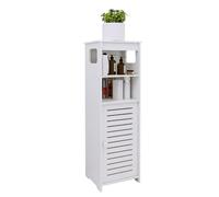 OHMG - Mueble de columna, cuarto de baño, con estantes abiertos y puertas, armario pequeño, cuarto de baño, mueble de almacenamiento, para salón, inodoro, cocina, entrada (24 x 22 x 75 cm)
