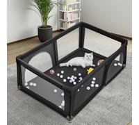 OHMG Parque Bebé Parque De Juegos Bebé Desmontable Lavable Con 50pcs Bolas Plásticas Centro de Actividades para Niños Gran Parque Adecuado Interior Exterior Con Rejilla Protectora