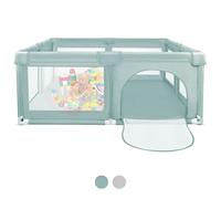 OHMG Parque infantil para bebés, para interiores y exteriores, con malla transpirable, para apartamentos, 50 pelotas de juego