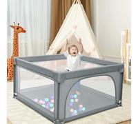 OHMG Parque infantil para bebés, para interiores y exteriores, con malla transpirable, para apartamentos, 50 pelotas de juego