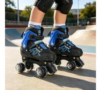 OHMG Patines de ruedas ajustables para niños, con 8 ruedas de luz, 4 tamaños ajustables, el mejor regalo para principiantes, deportes, niñas y niños, regalo de cumpleaños, Navidad, de 3 a 8 años