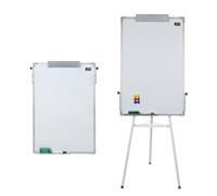 OHMG - Pizarra blanca borrable en seco, magnética de caballete, altura ajustable con soporte, móvil Paperboard de mesa de conferencia (60 x 90 cm)