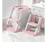 OHMG - Reductor de inodoro infantil, 2 en 1 elevador de inodoro infantil para niños y niñas, asiento de inodoro para niños con escalera, pedal alargado y cojín, asiento de inodoro antideslizante