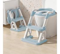 OHMG - Reductor de inodoro infantil con escalera,Asiento de inodoro plegable para aprendizaje de la limpieza,Elevador de inodoro infantil con escalera antideslizante,Adaptador inodoro para niños y