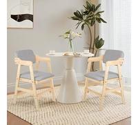 OHMG Silla Alta escalable de Madera Natural Sit Up 3 Altura Ajustable, 6 meses-10 años hasta 90 kg, Silla de bebé Resistente de Seguridad, Madera Natural, niños y Adultos