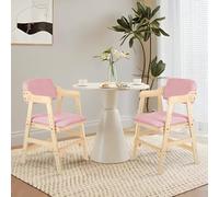 OHMG Silla Alta escalable de Madera Natural Sit Up 3 Altura Ajustable, 6 meses-10 años hasta 90 kg, Silla de bebé Resistente de Seguridad, Madera Natural, niños y Adultos