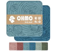 OHMO - Almohadilla para lamer con Dibujo de Cielo Estrellado para Gatos y Perros (Set de 2, Large), diseño con Ventosa para lamer Lentamente Durante el baño, Aseo y Entrenamiento