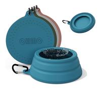 OHMO - Bebedero Perro portatil antisalpicaduras Grande, Cuenco Plegable para Mascotas a Prueba de Salpicaduras y sin ensuciar para Viajes por Carretera, diseño único (700 ml, Verde Azulado)