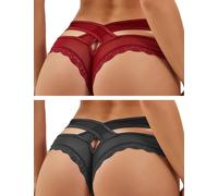 Ohmydear Ropa Interior Mujer Tangas Sexy 1/2/3/4 Pack Bragas Transparentes Tallas Grandes